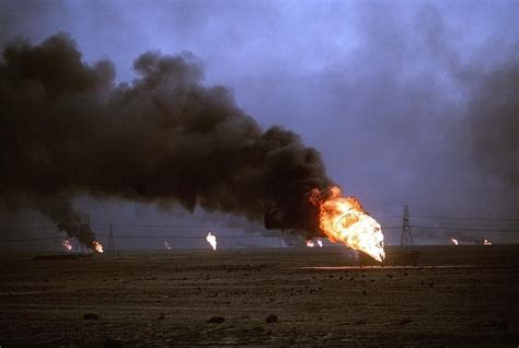 Kuwaiti Oil Wells Set On Fire Photograph by Everett