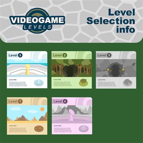 Premium Vector | Videogame levels information screen