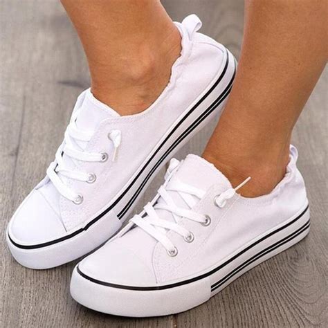 Women's Lace-up Round Toe Canvas Flat Heel Flats (1625573299) in 2020 ...