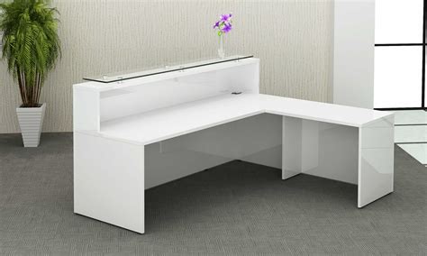 White Gloss Reception Counter - Office Resale