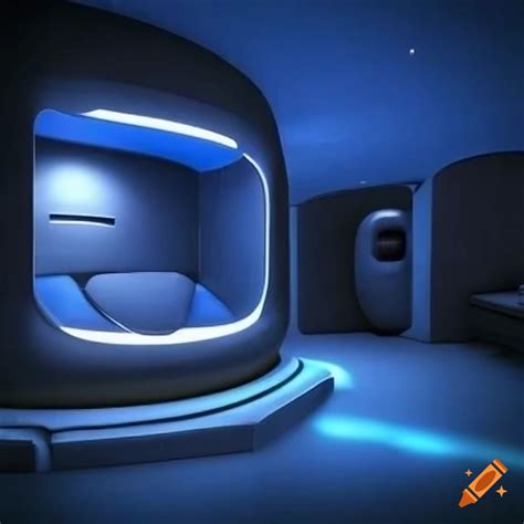 A futuristic underground bunker with high-definition pixar-style interior design