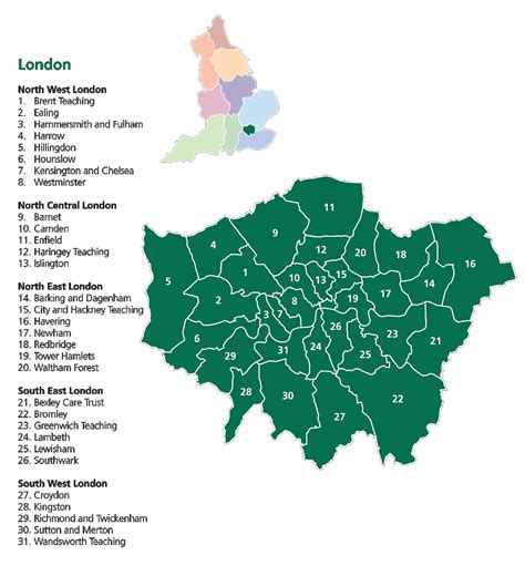 Map of London Political Regional