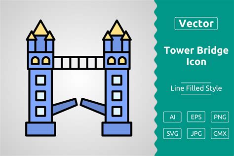 Vector Tower Bridge Filled Outline Icon Graphic by Muhammad Atiq · Creative Fabrica