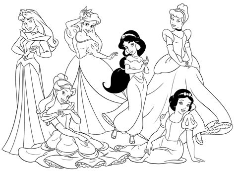 25+ Dibujos Para Colorear Princesas Disney PNG - Metros