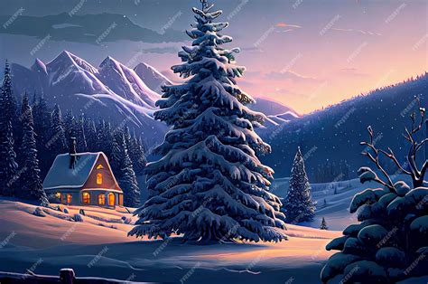 🔥 Free download Premium Photo Christmas landscape beautiful winter ...