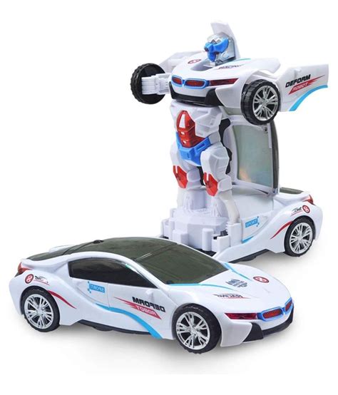 Buy Deform Robot Car for Kids, Bump & Go Action 2 in 1 Toy with Lights and Music Transform Car ...