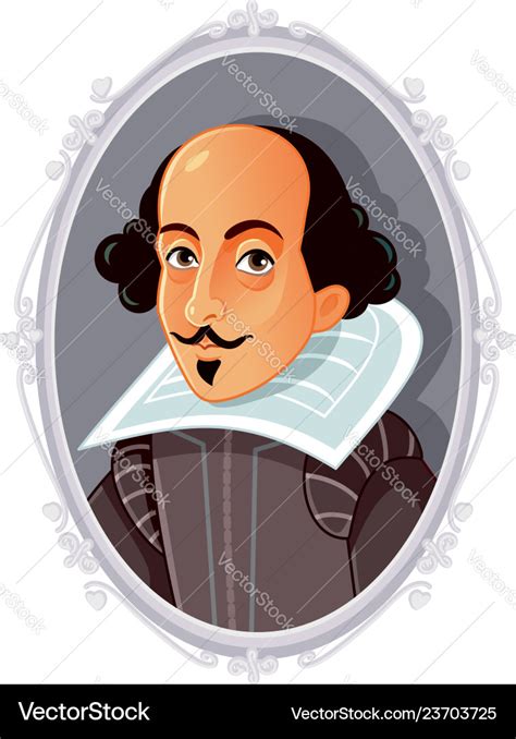 William shakespeare caricature Royalty Free Vector Image