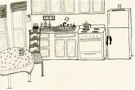 Drawing Of Kitchen at PaintingValley.com | Explore collection of Drawing Of Kitchen