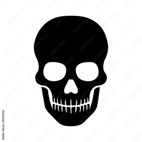 Death skull or human skull flat icon for games and websites Stock Vector | Adobe Stock