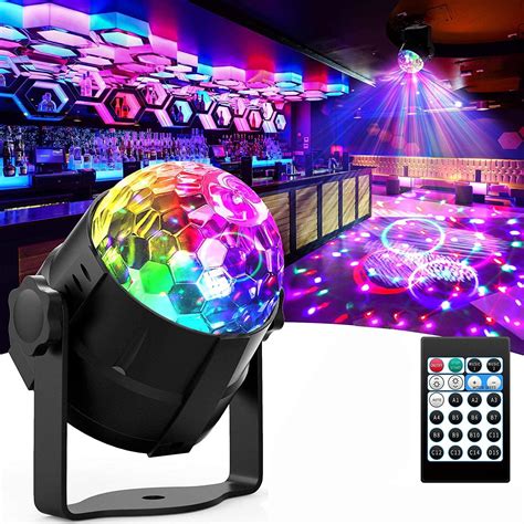 15 Modes Disco Light 9W Sound Activated Party Lights Disco Ball Ripple ...