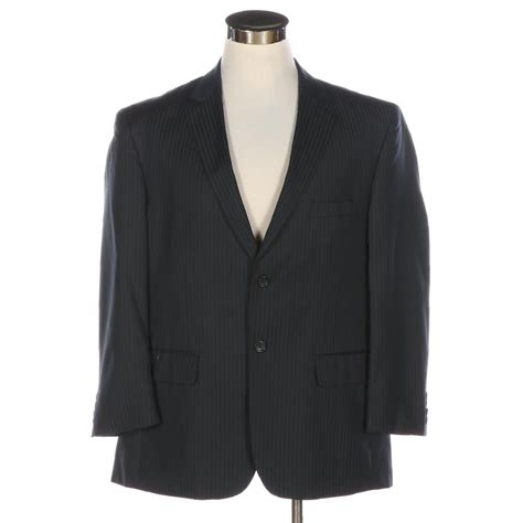 Geoffrey Beene Suit Jacket in Pinstripe and Silk Ties | EBTH