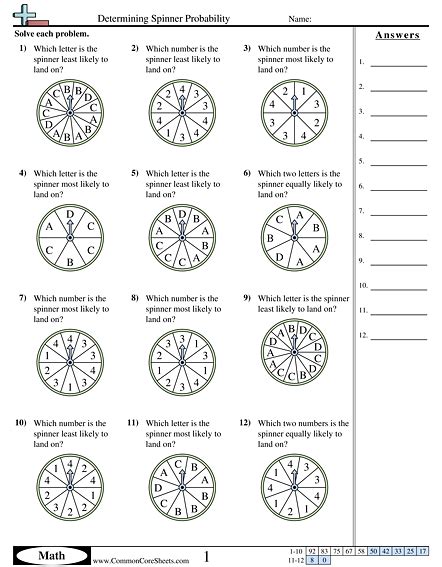 Probability Worksheets | Free - CommonCoreSheets