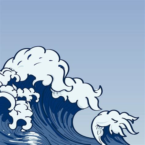 Free Vector | Japanese wave doodle