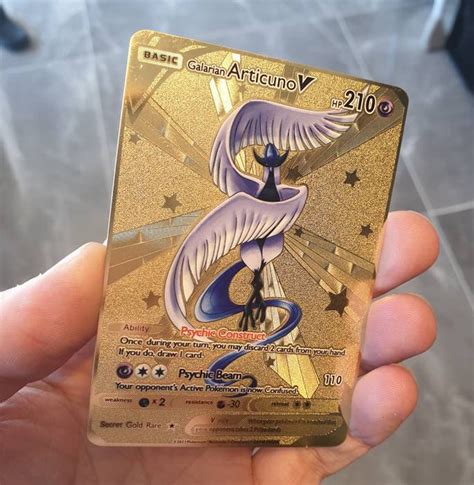 GOLD Galarian Articuno V Pokemon Card Metal Chilling Reign | Etsy