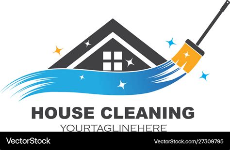 House cleaning service icon logo Royalty Free Vector Image