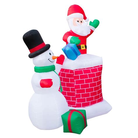 Inflatable Giant 10 Ft. Santa Claus & Snowman Duo - Christmas Countdown Live