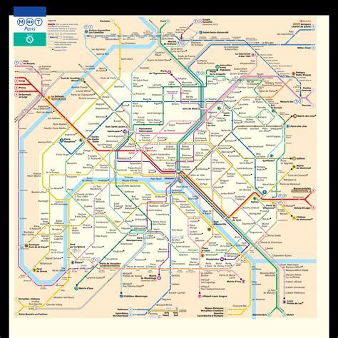 Printable Paris Metro Map