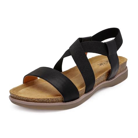 Elastic Strappy Flat Sandals