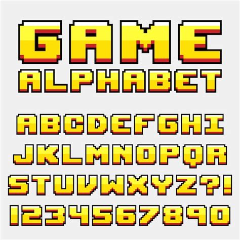 Premium Vector | Letter alphabet pixel retro video game style