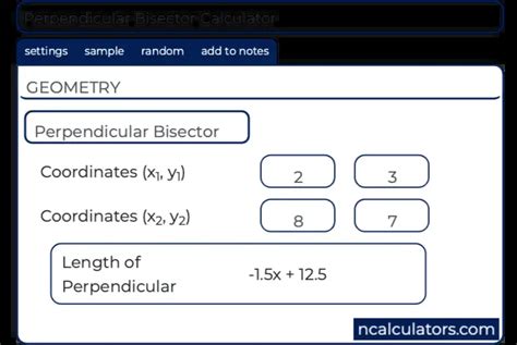 Perpendicular Bisector Definition & Calculator