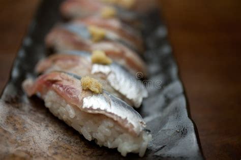 Japanese Cuisine Sanma (Pacific Saury) Sushi Stock Photo - Image of fish, sashimi: 22192456