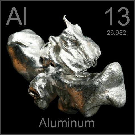 Museum-grade sample, a sample of the element Aluminum in the Periodic Table