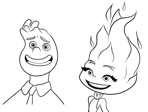 Coloring page Elemental : Ember & Wade 2