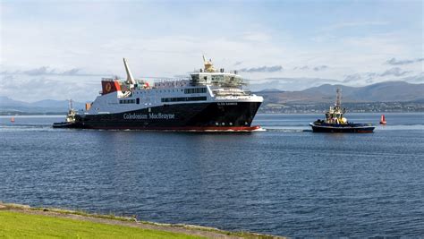 Delayed CalMac ferry MV Glen Sannox returns to Ferguson Marine Port Glasgow shipyard after ...