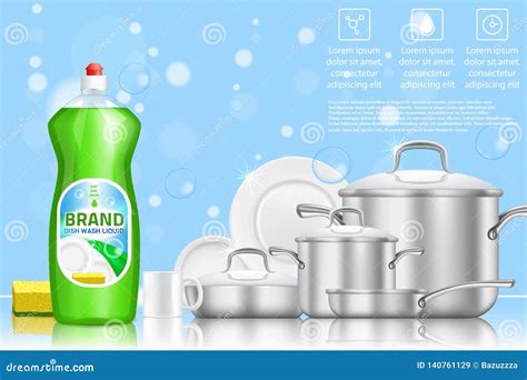 Dishwashing Liquid Bottle And Plate Icon Cartoon Vector | CartoonDealer ...