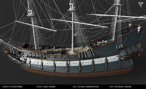 ArtStation - Skull & Bones - Merchant ship, texturing and shading., Tomasz Kawecki | Skull and ...