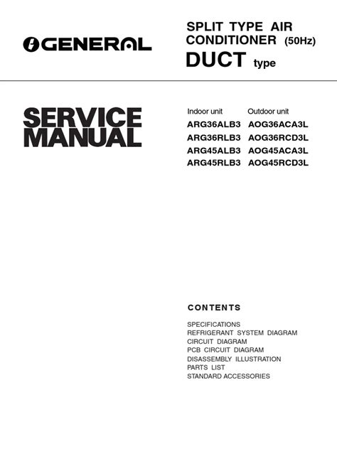 General SPLIT TYPE AIR CONDITIONER Service Manual | PDF | Air Conditioning | Civil Engineering