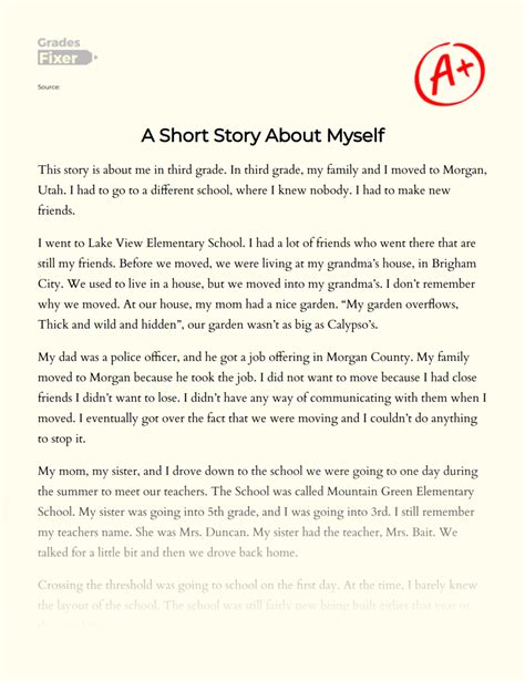 500 Word about Myself: A Short Story: [Essay Example], 488 words