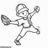 Throwing A Baseball Coloring Page  For Kids – Smart Creative sketch template