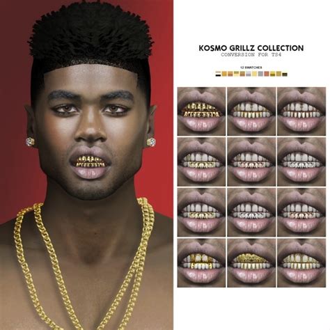 KOSMO GRILLZ COLLECTION by Thiago Mitchell at REDHEADSIMS » Sims 4 Updates