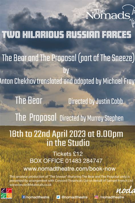 The Bear and The Proposal by Anton Chekhov translated by Michael Frayn at The Nomad Theatre ...