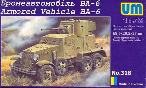 First glimpse and review of the BA-6 Armoured Car Plastic Model kit by Unimodels in 1/72 Scale ...