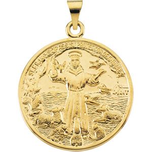 14K Gold St. Francis Medal w/Animals