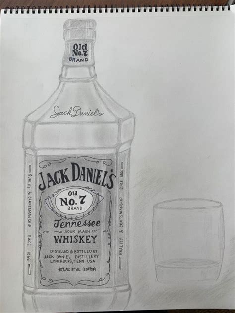 Jack Daniels bottle drawing | Bottle drawing, Jack daniels bottle, Jack ...