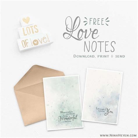 Printable Note Cards | Valentines Day | Love Notes | InCoWriMo | Nina Heyen