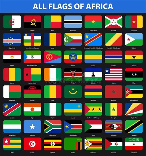 Set of Flags of All African Countries. Stock Vector - Illustration of flag, botswana: 98269920