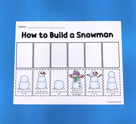 Building a Snowman Sequencing Printable - Teaching Mama