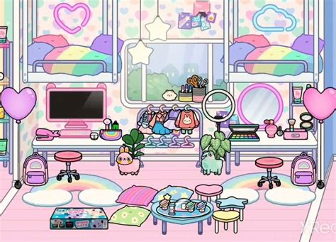 Toca life world | twins 👭 bedroom 🌈 | ideas | Cute doodles, Cute ...