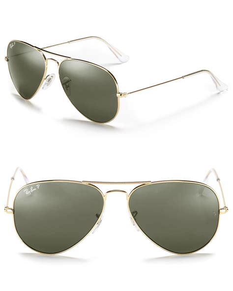 Ray-ban Polarized Classic Aviator Sunglasses in Gold (Gold Polarized) | Lyst