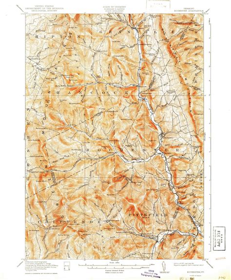 Rochester, Vermont 1917 (1941) USGS Old Topo Map Reprint 15x15 VT Quad ...