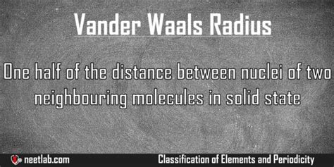 Vander Waals Radius - NEETLab