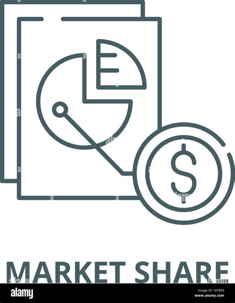 Market share vector line icon, linear concept, outline sign, symbol ...