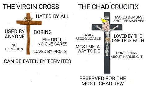 The Virgin Cross vs The Chad Crucifix : virginvschad