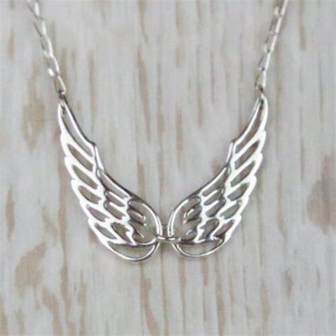 Sterling Silver Angel Wings Necklace Protection Necklace - Etsy