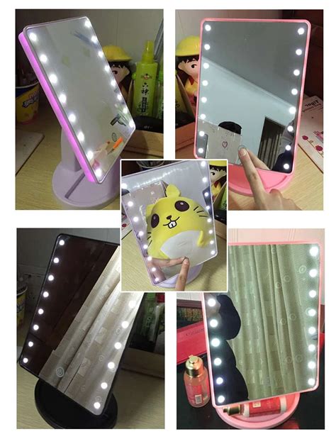 Touch Screen Makeup Mirrors Professional 22 LED Light Health Beauty Adjustable 360 Rotating ...