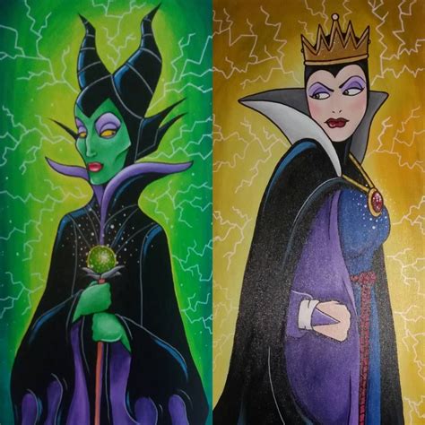 2 more recent canvas paintings! #disneyvillains #villain #villains #Disney #maleficent # ...